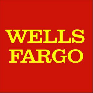 A red and yellow logo for wells fargo.