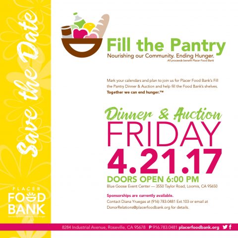 A flyer for the fill the pantry event.