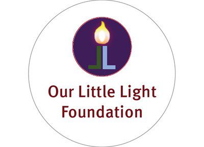 A circle with the words " our little light foundation ".