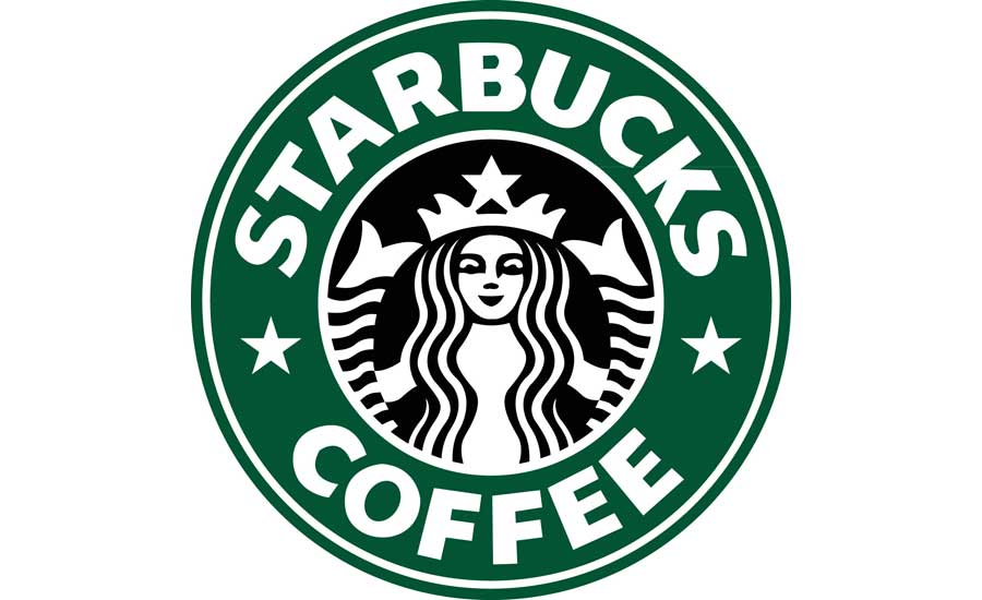 A starbucks logo with the word " starbucks coffee ".