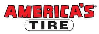 A red and black logo for american tire.