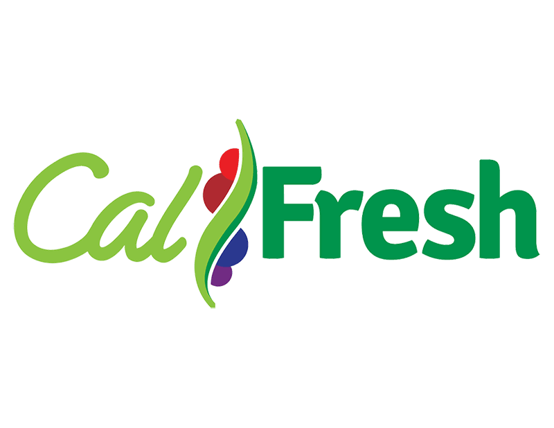 A black background with the word cal fresh in green and red.