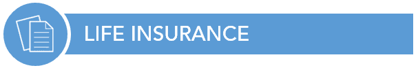 A blue and white banner with the word insurance written in it.