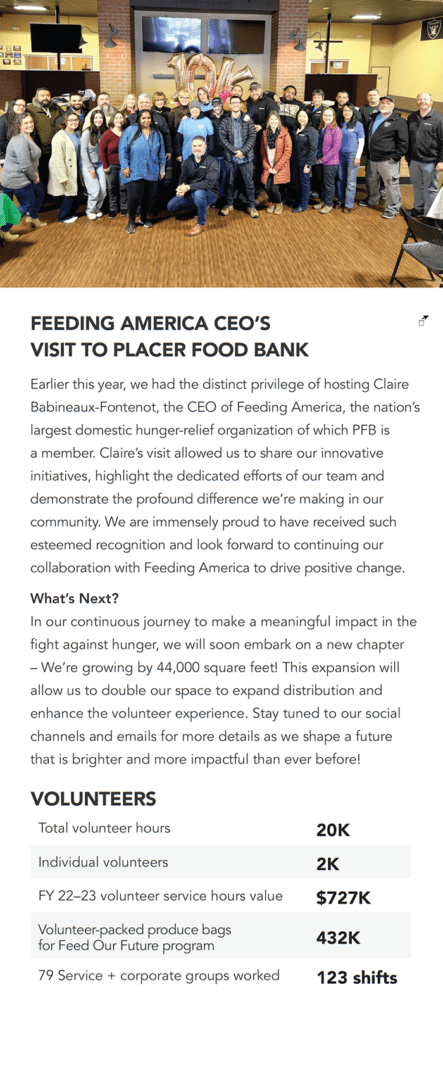 A page from the feeding america website.